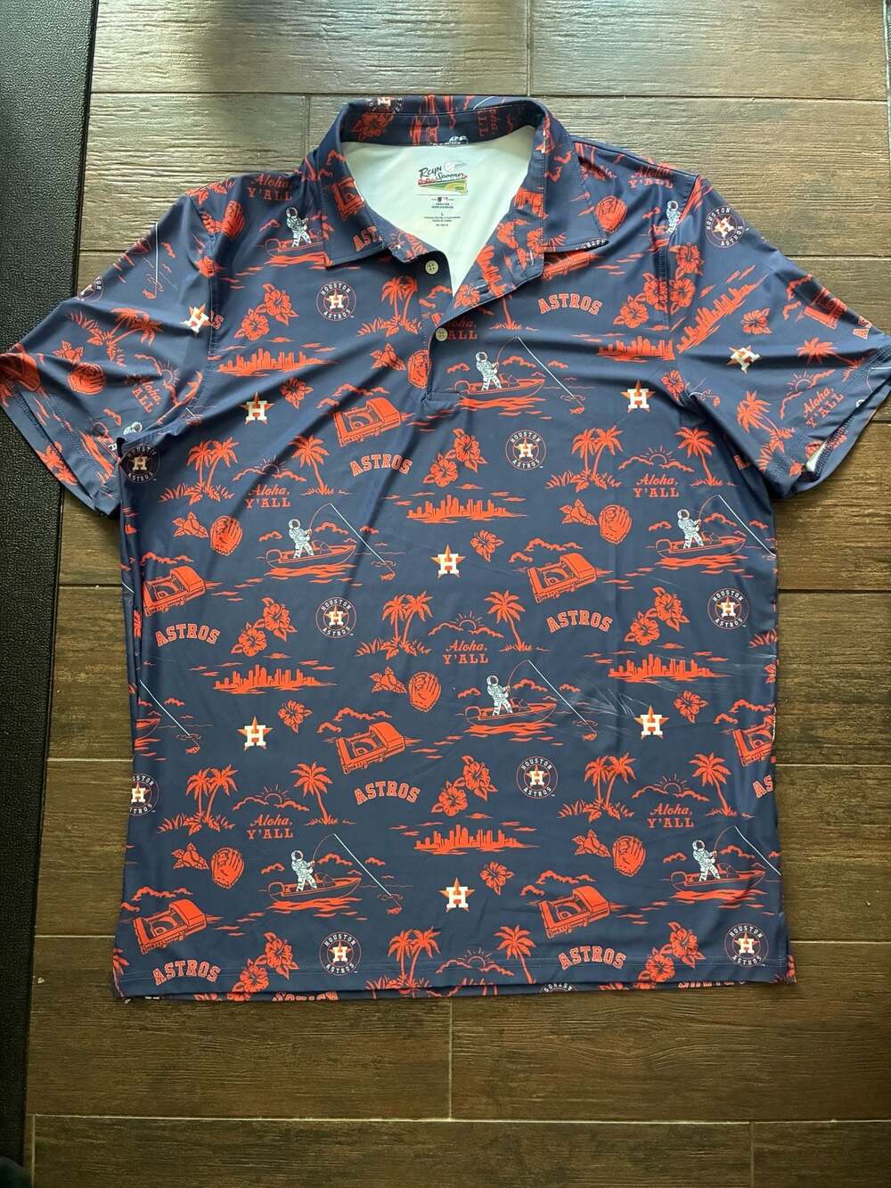 Reyn Spooner Houston Astros Hometown Performance Polo Navy Blue